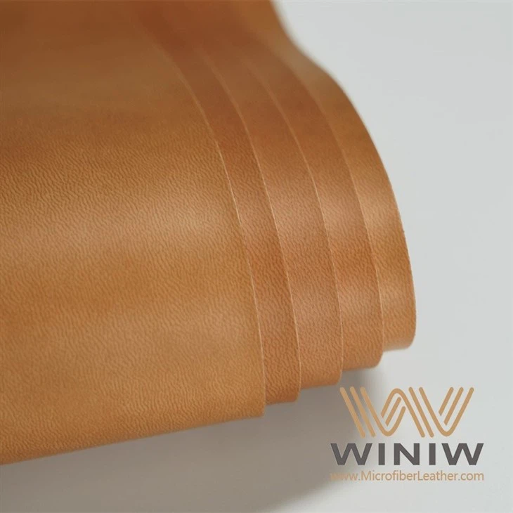 Brown PVC Vinyl Fabric Artificial Leather For Bag Labels